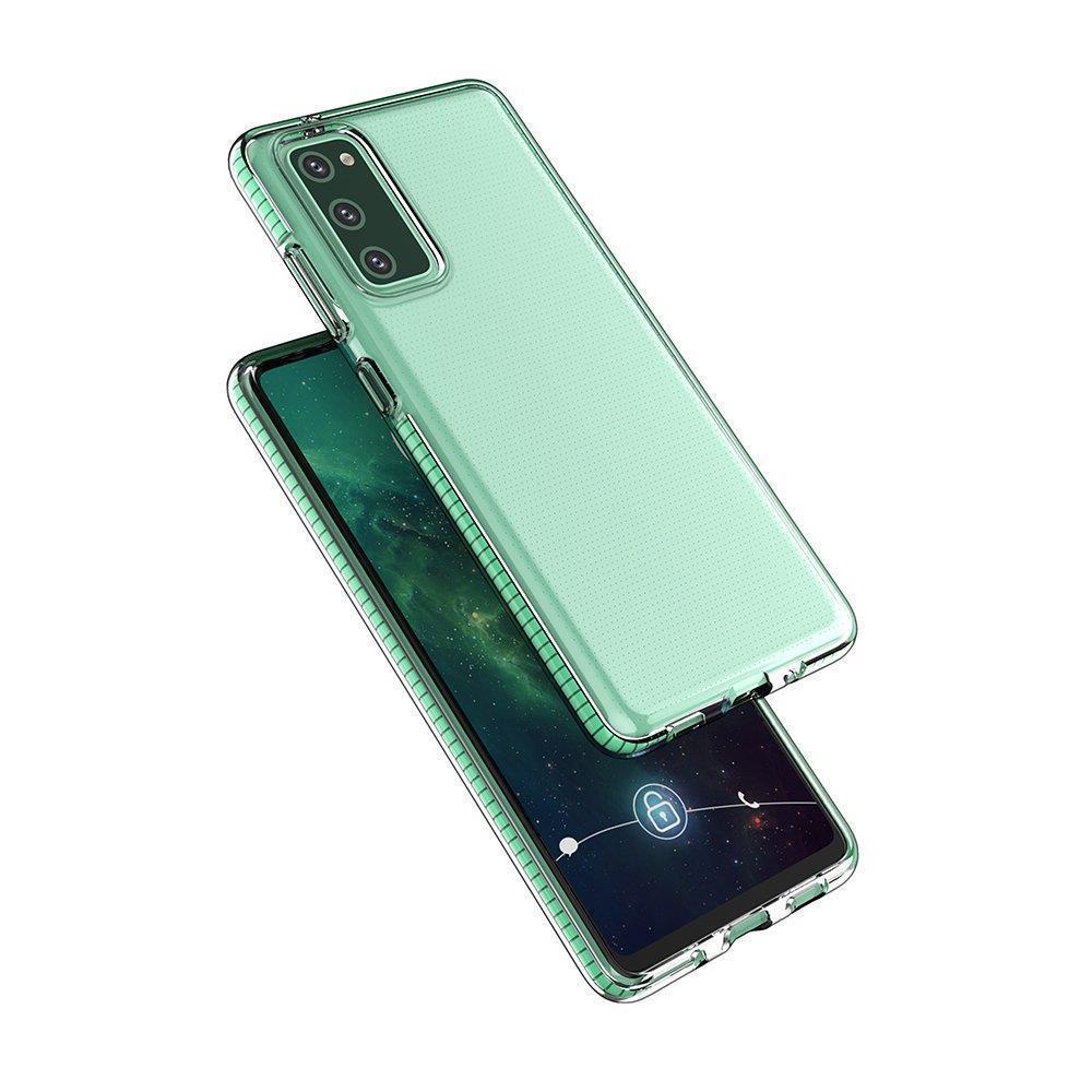 Spring Case klart TPU gel beskyttelsescover med farverig ramme til Samsung Galaxy A72 4G sort