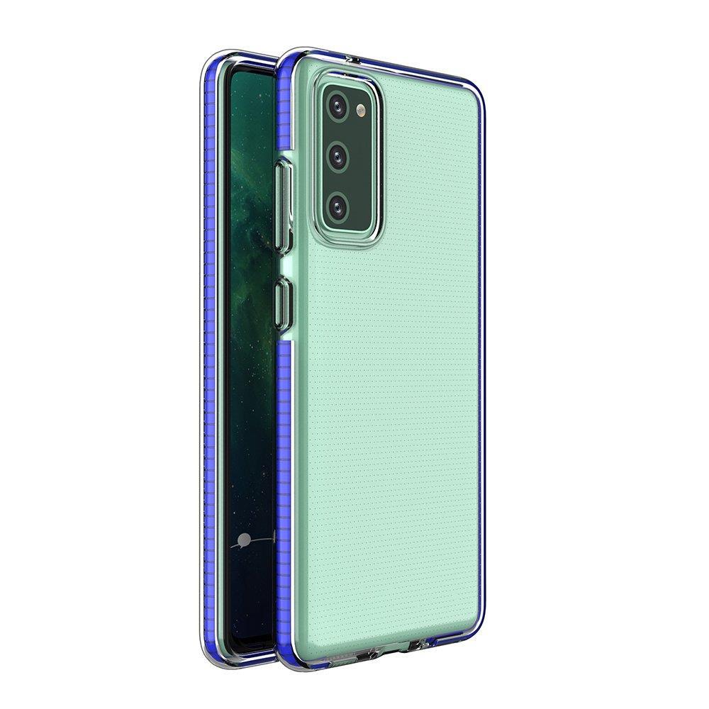 Spring Case genomskinligt TPU gel skyddsfodral med färgglad ram för Samsung Galaxy A72 4G mörkblå