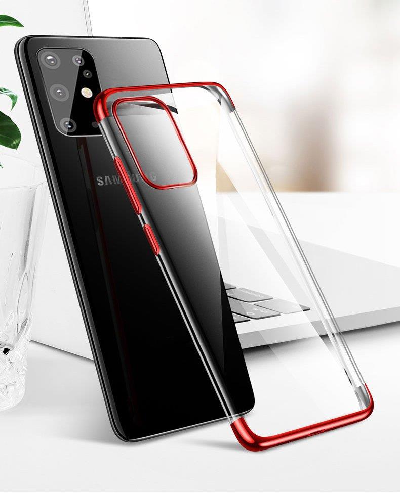 Clear Color Case Gel TPU Electroplating frame Cover til Samsung Galaxy A72 4G sort