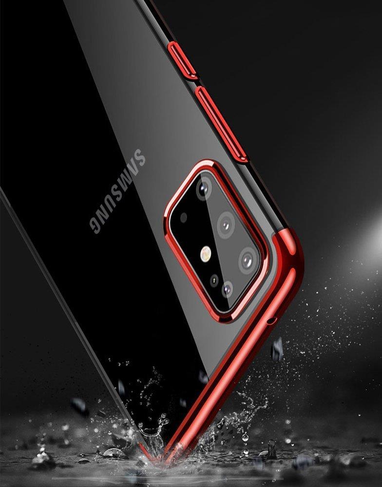 Clear Color Case Gel TPU Electroplating frame Cover til Samsung Galaxy A72 4G sort