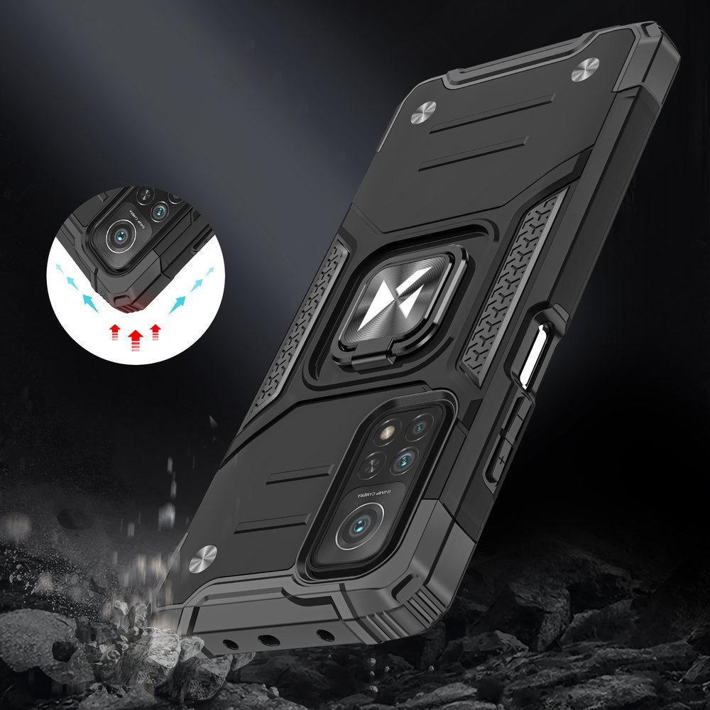 Wozinsky Ring Armor Case Kickstand Tough Rugged Cover för Samsung Galaxy A72 4G rosa