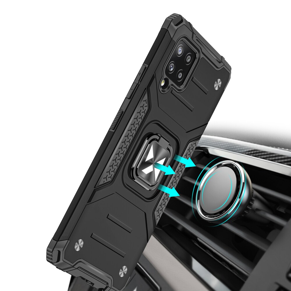 Wozinsky Ring Armor Case Kickstand Tough Rugged Cover för Samsung Galaxy A42 5G silver
