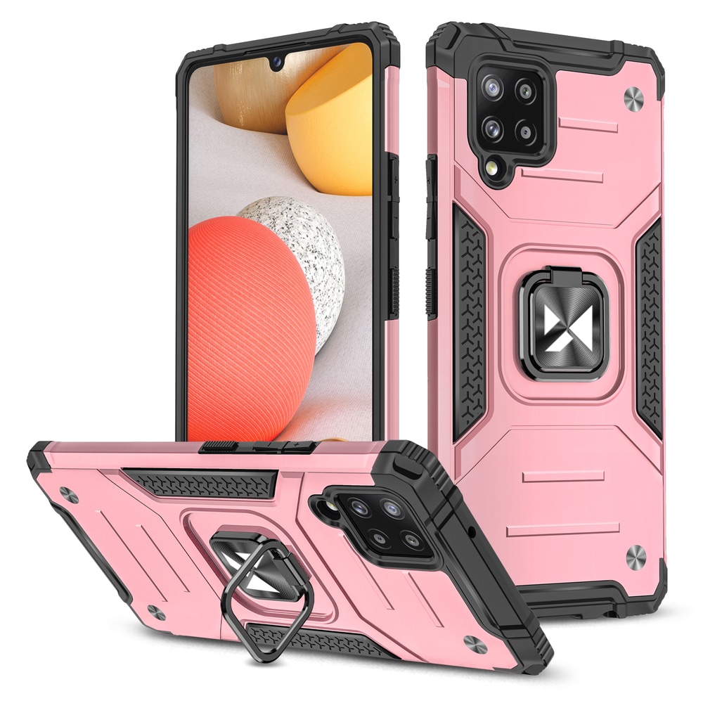 Wozinsky Ring Armor Case Kickstand Tough Rugged Cover för Samsung Galaxy A42 5G rosa