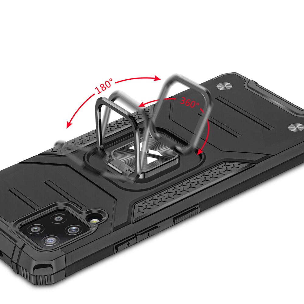 Wozinsky Ring Armor Case Kickstand Tough Rugged Cover för Samsung Galaxy A42 5G rosa