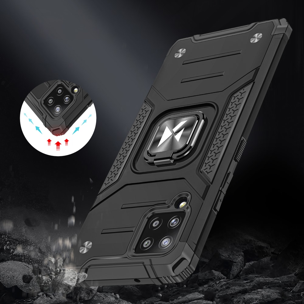 Wozinsky Ring Armor Case Kickstand Tough Rugged Cover för Samsung Galaxy A42 5G röd