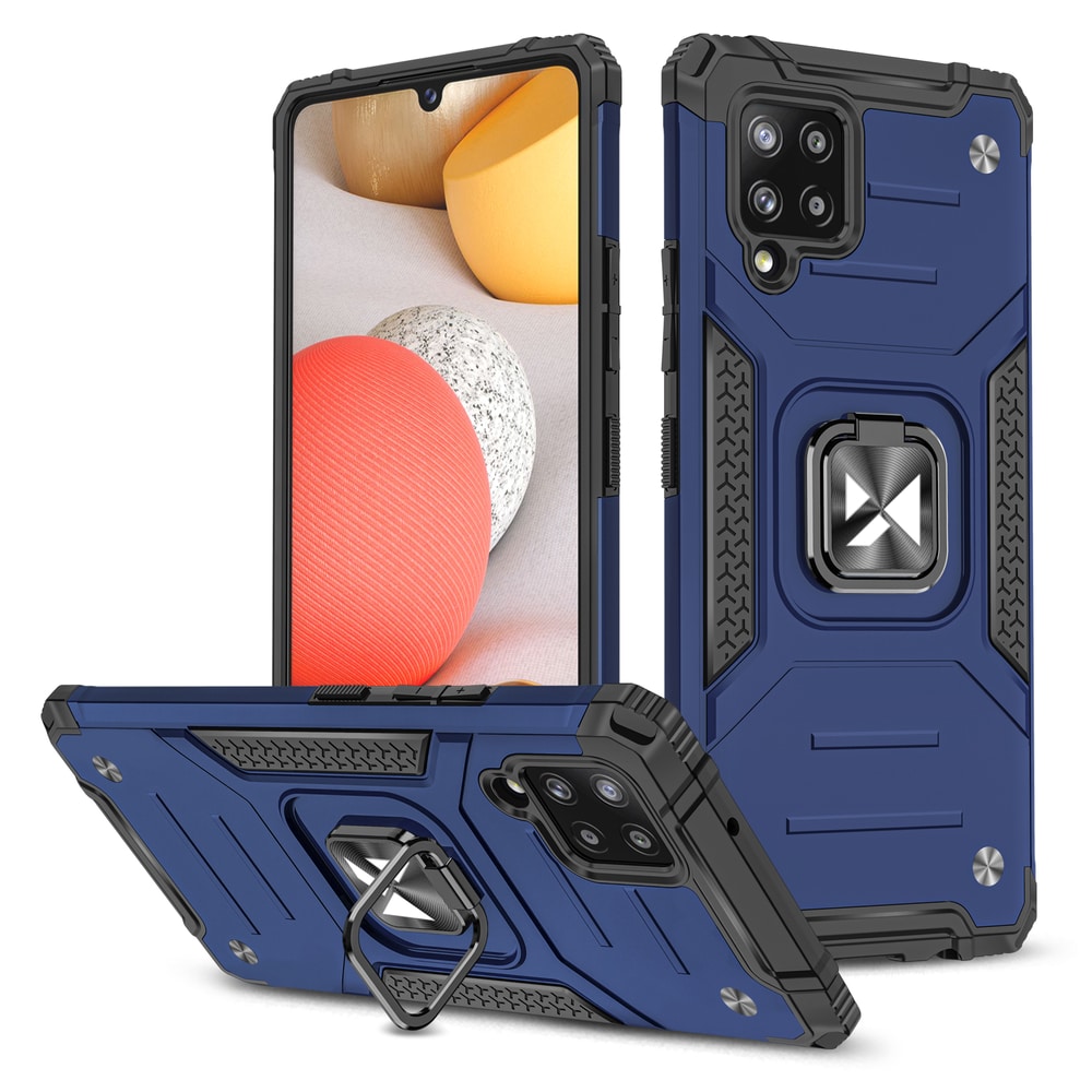 Wozinsky Ring Armor Case Kickstand Tough Rugged Cover för Samsung Galaxy A42 5G blå