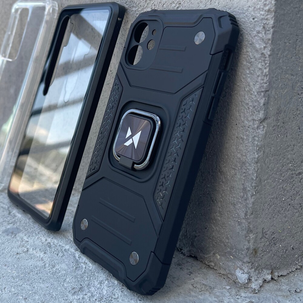 Wozinsky Ring Armor Case Kickstand Tough Rugged Cover för Samsung Galaxy A42 5G blå