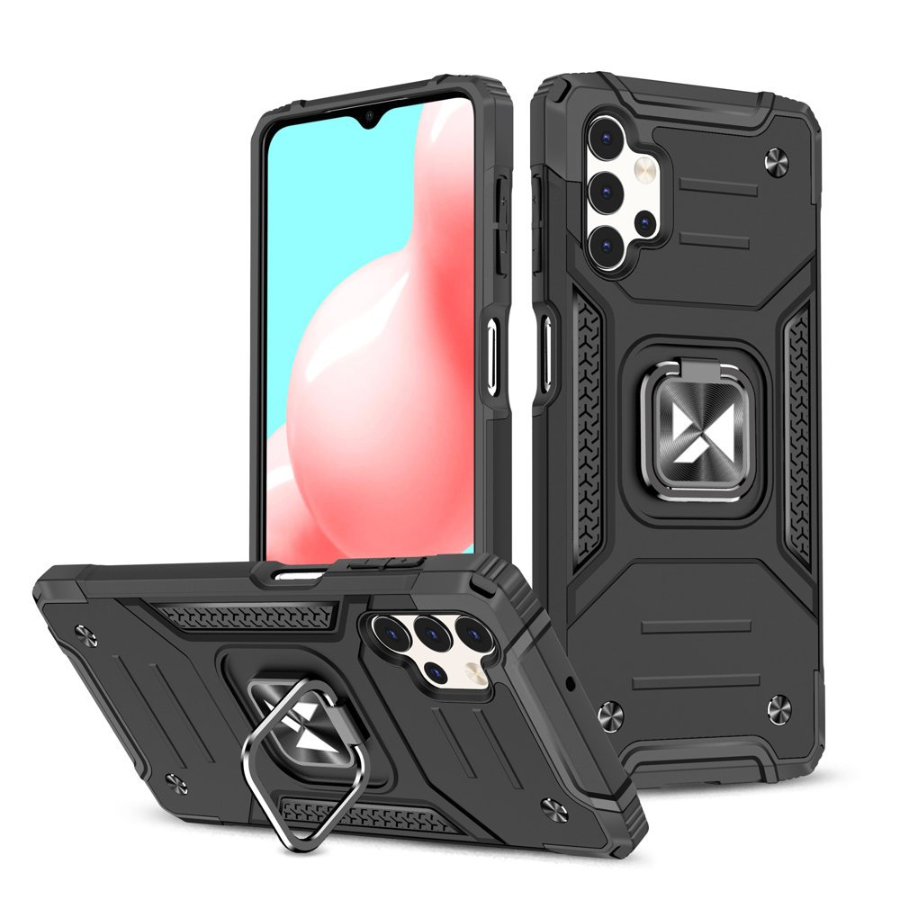 Wozinsky Ring Armor Case Kickstand Tough Rugged Cover för Samsung Galaxy A32 5G svart