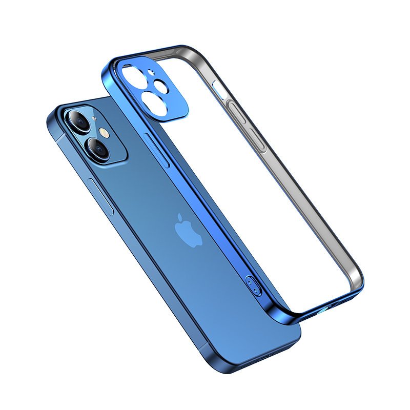 Joyroom New Beauty Series ultratunt fodral med elektropläterad ram för iPhone 12 Pro, svart
