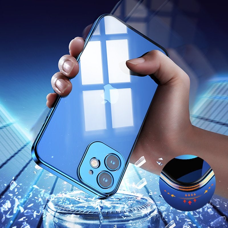Joyroom New Beauty Series ultratunt fodral med elektropläterad ram för iPhone 12 Pro, svart