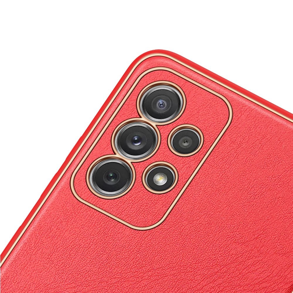Dux Ducis Yolo elegant etui lavet af blødt TPU og PU-læder til Samsung Galaxy A72 4G rød