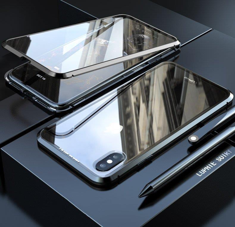 Wozinsky Full Magnetic Case Full Body Cover with Glass for Samsung Galaxy A72 4G Black-Transparent
