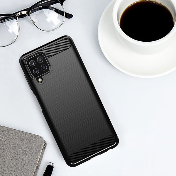 Carbon Case Flexibelt TPU-fodral för Samsung Galaxy A22 4G svart