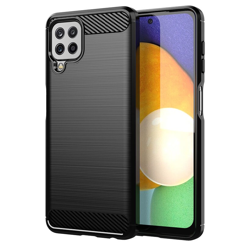 Carbon Case Flexibelt TPU-fodral för Samsung Galaxy A22 4G svart