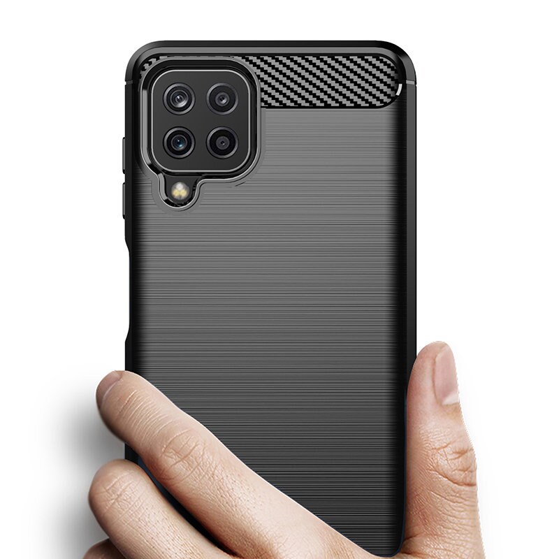 Carbon Case Flexibelt TPU-fodral för Samsung Galaxy A22 4G svart