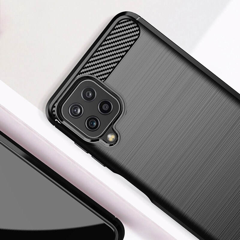 Carbon Case Flexibelt TPU-fodral för Samsung Galaxy A22 4G svart