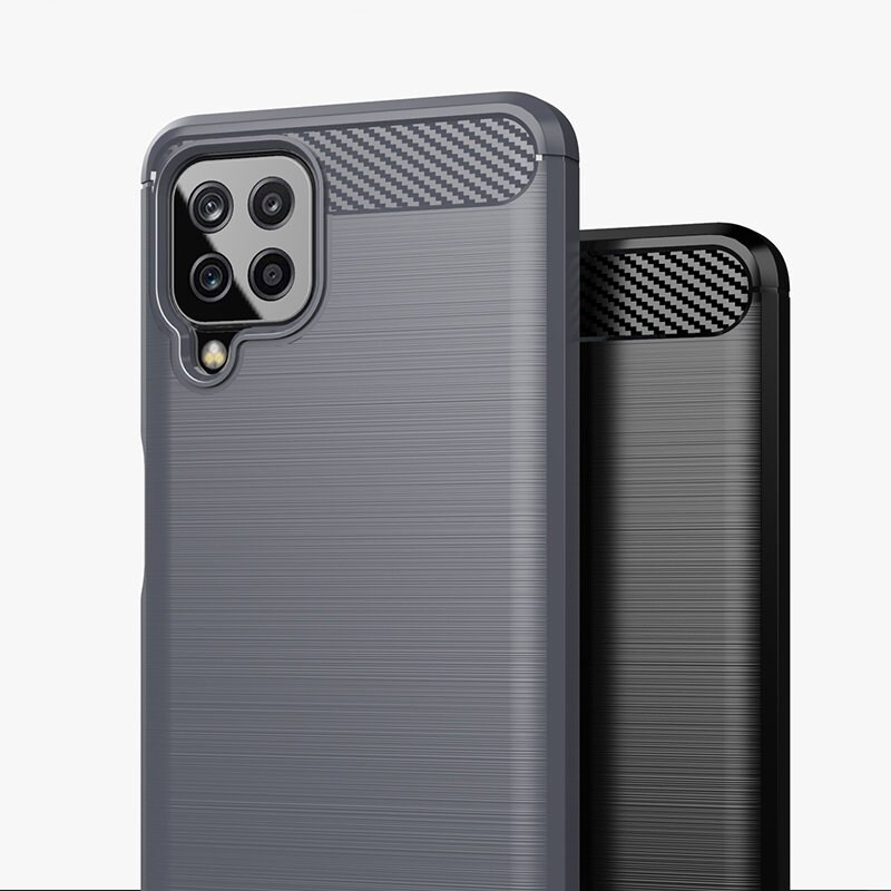 Carbon Case Flexibelt TPU-fodral för Samsung Galaxy A22 4G svart