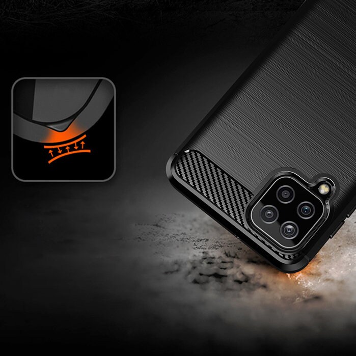 Carbon Case Flexibelt TPU-fodral för Samsung Galaxy A22 4G svart