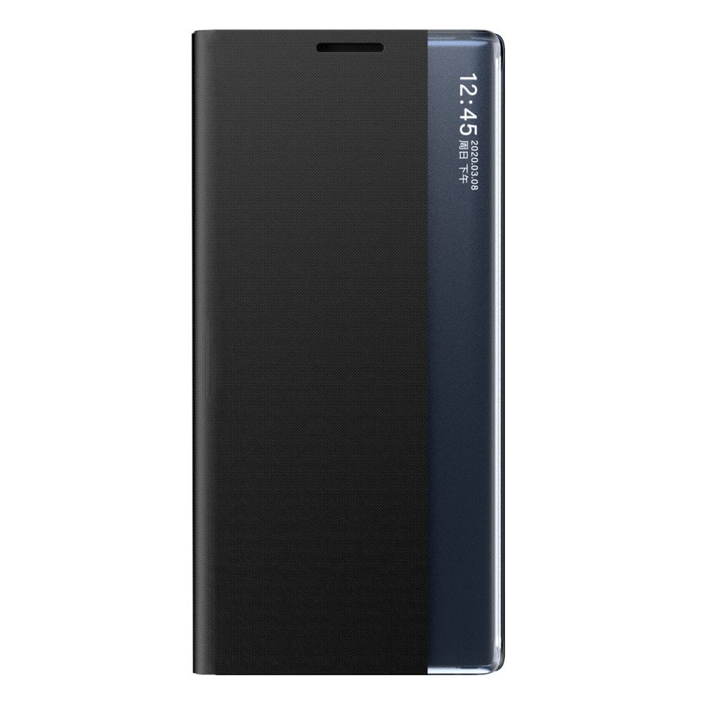 Sleep Case Bookcase Type Case med smart vindue til Samsung Galaxy A22 4G sort