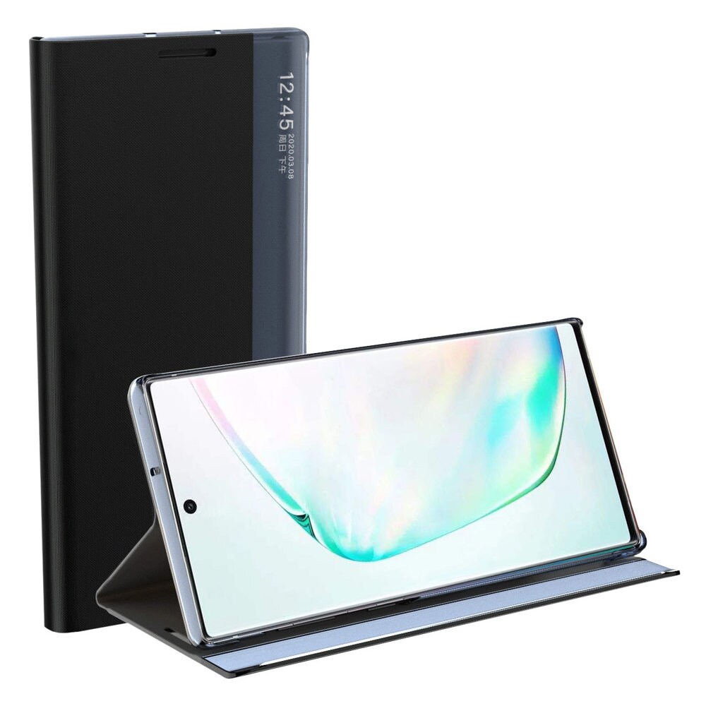 Sleep Case Bookcase Type Case med smart vindue til Samsung Galaxy A22 4G blå
