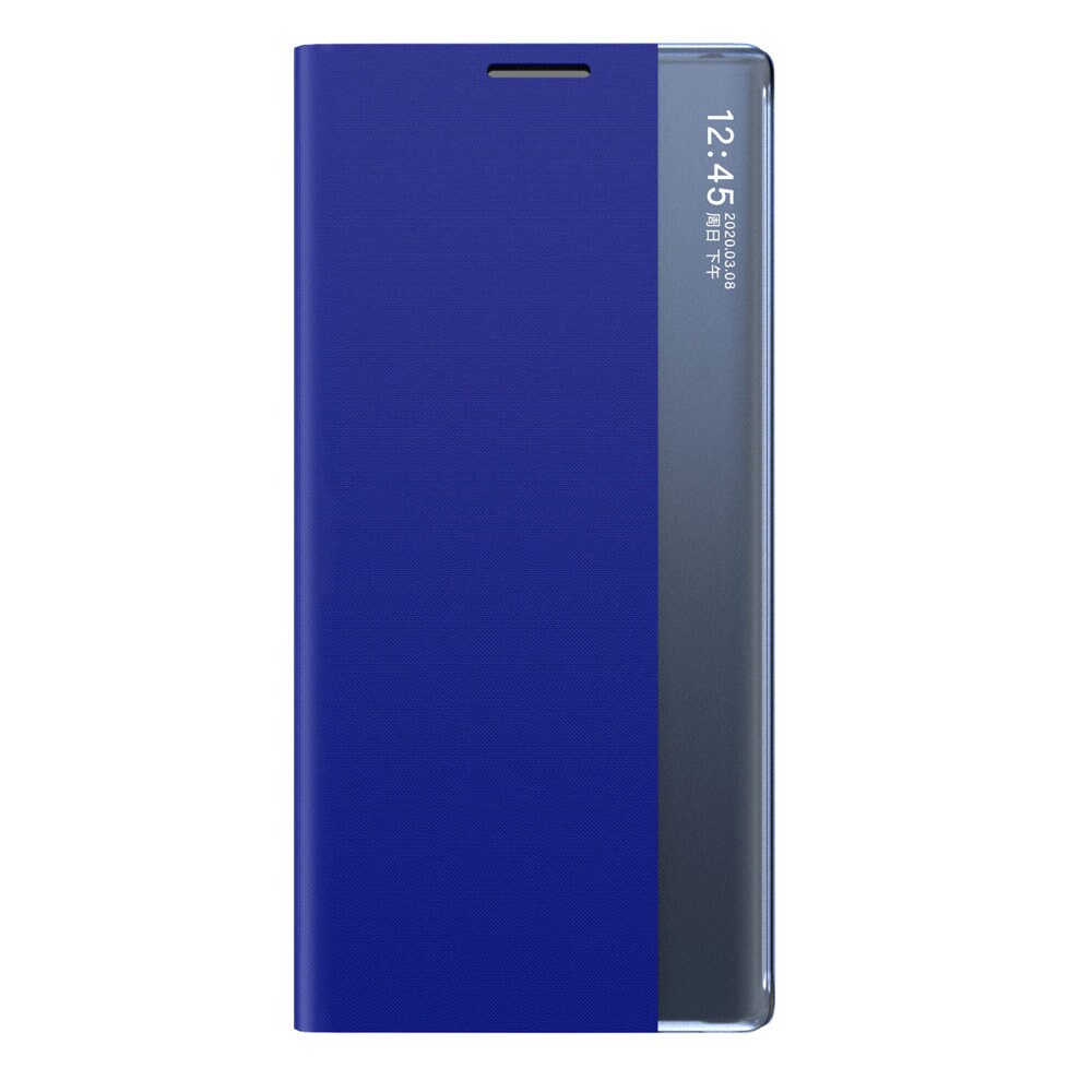 Sleep Case Bookcase Type Case med smart vindue til Samsung Galaxy A22 4G blå