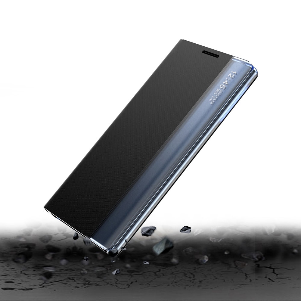 Sleep Case Bookcase Type Case med smart vindue til Samsung Galaxy A22 4G blå