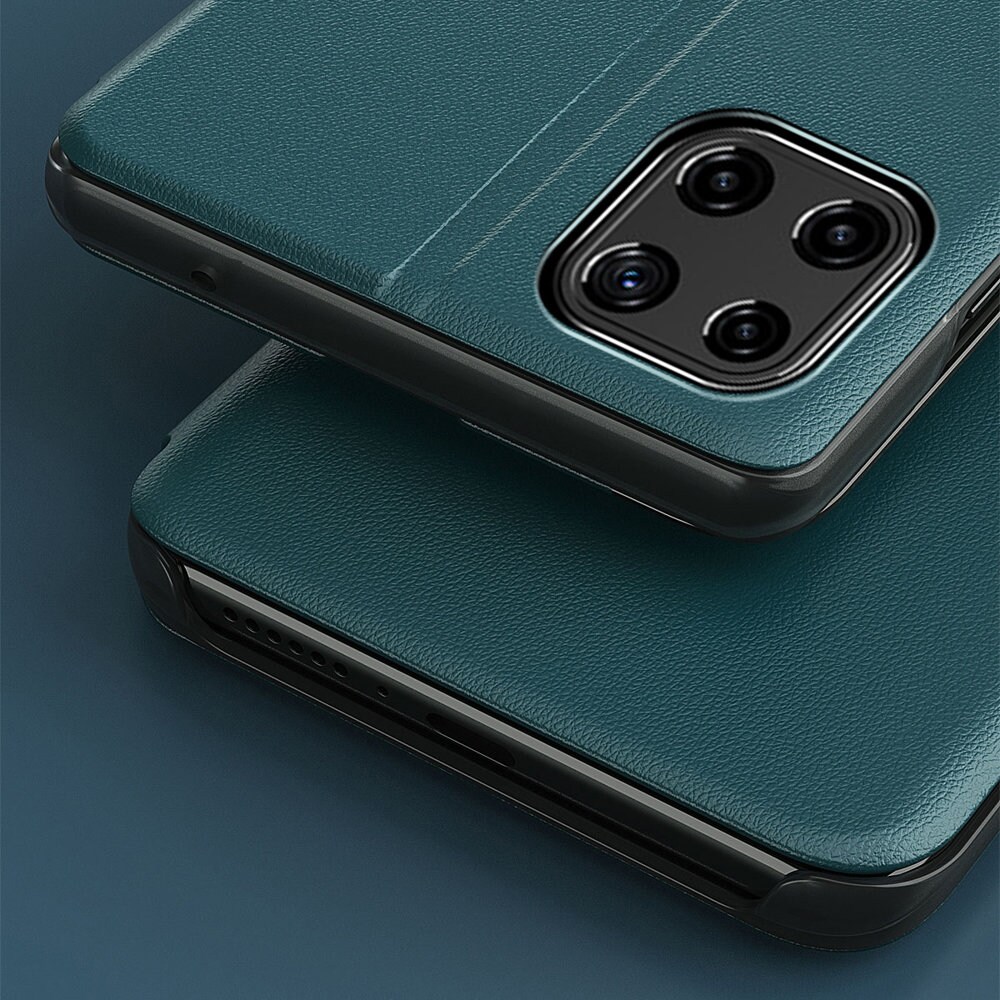 Eco Leather View Case elegant bogreol-etui med kickstand til Samsung Galaxy A22 4G orange