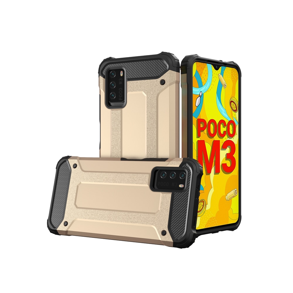 Hybrid Armor Case Tufft robust skydd för Xiaomi Redmi Note 10 5G / Poco M3 Pro guld