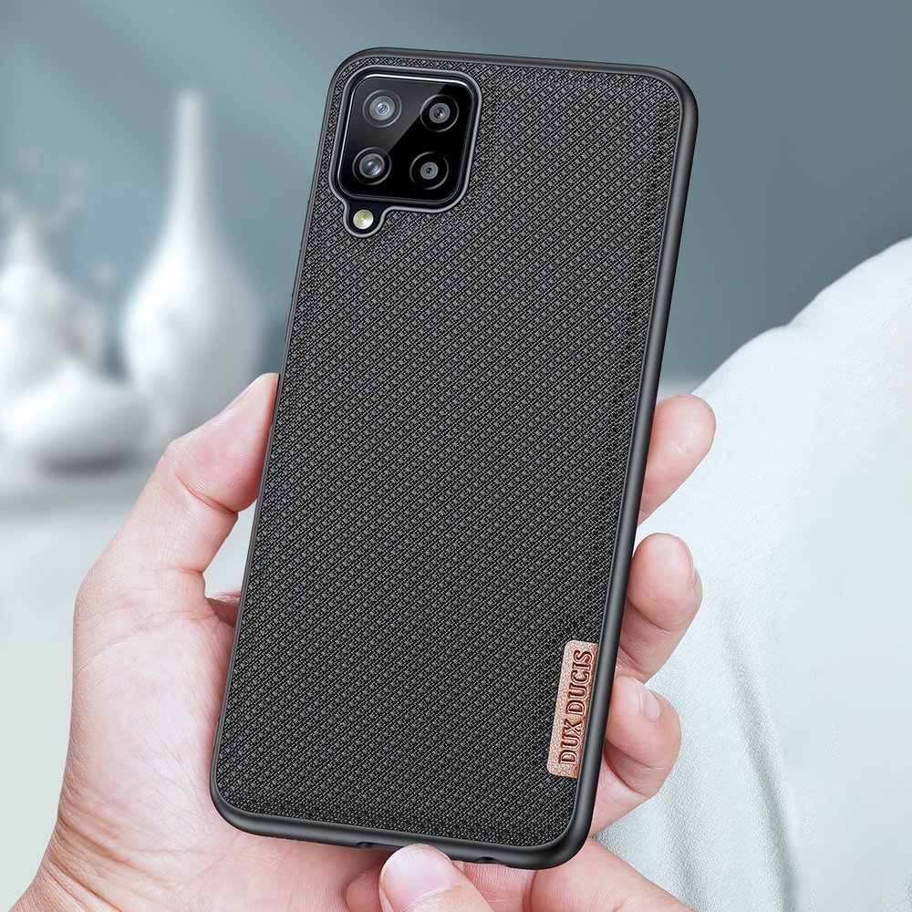 Dux Ducis Fino etui dækket med nylonmateriale til Samsung Galaxy A22 4G sort