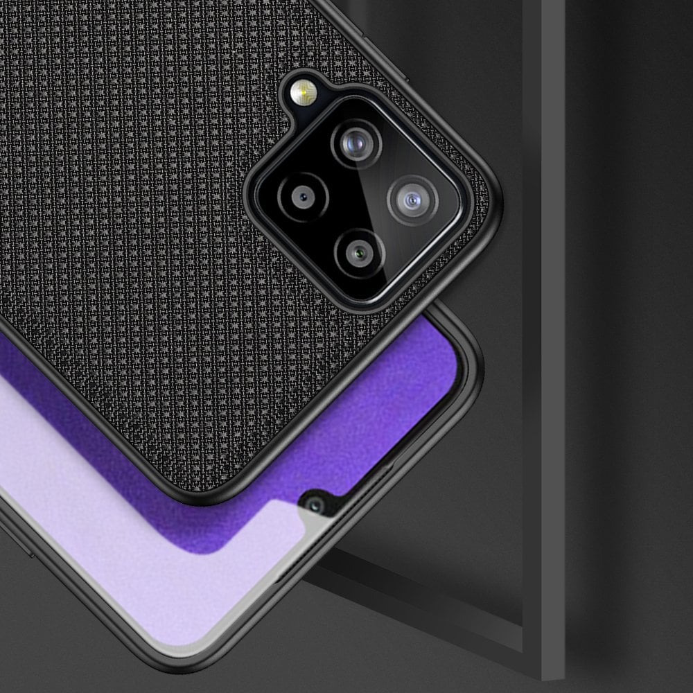 Dux Ducis Fino etui dækket med nylonmateriale til Samsung Galaxy A22 4G sort