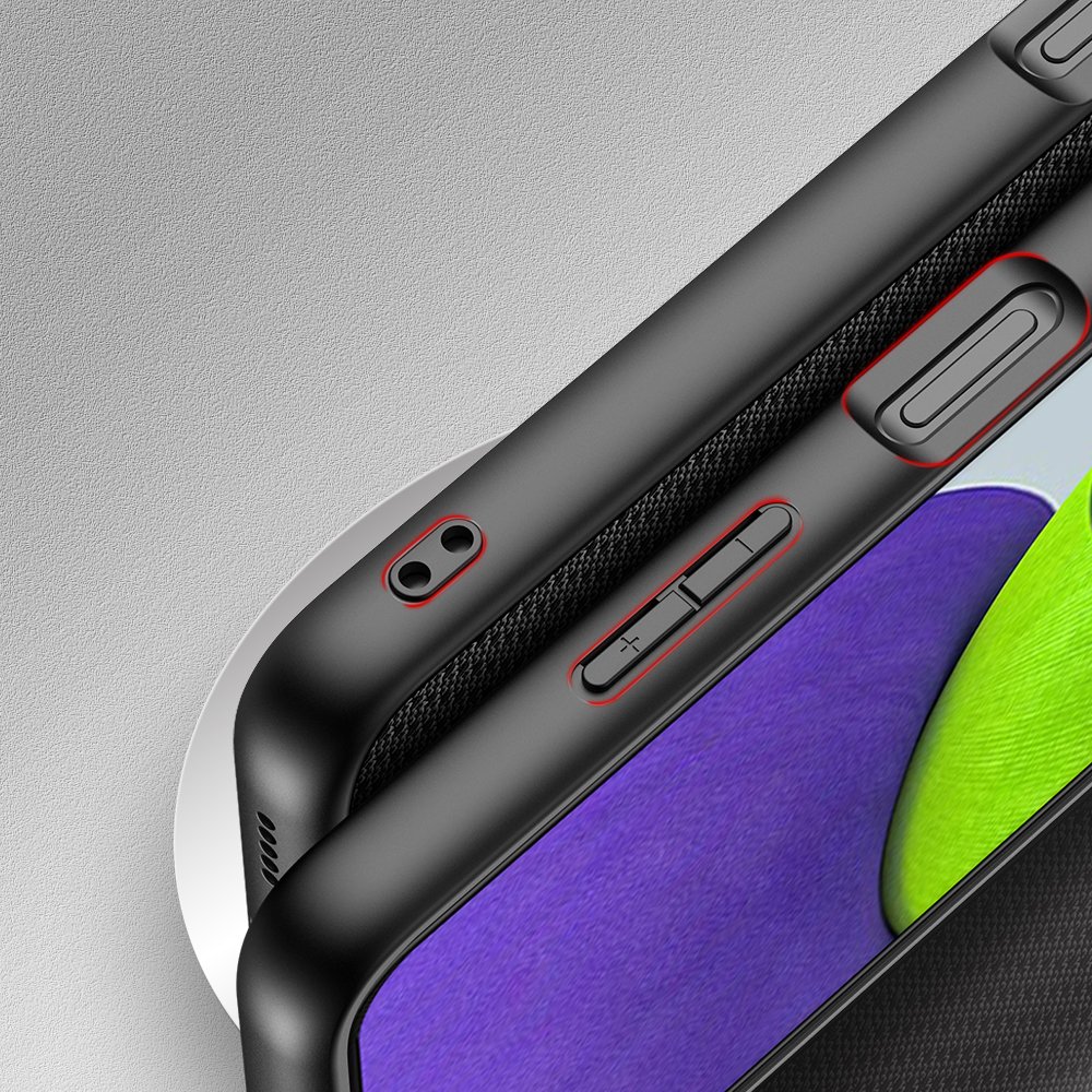 Dux Ducis Fino etui dækket med nylonmateriale til Samsung Galaxy A22 4G sort