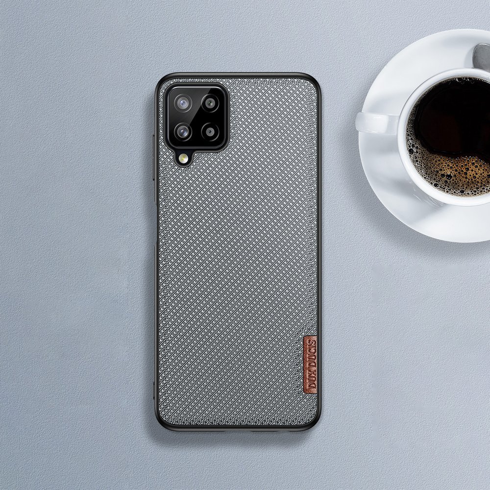 Dux Ducis Fino etui dækket med nylonmateriale til Samsung Galaxy A22 4G grå