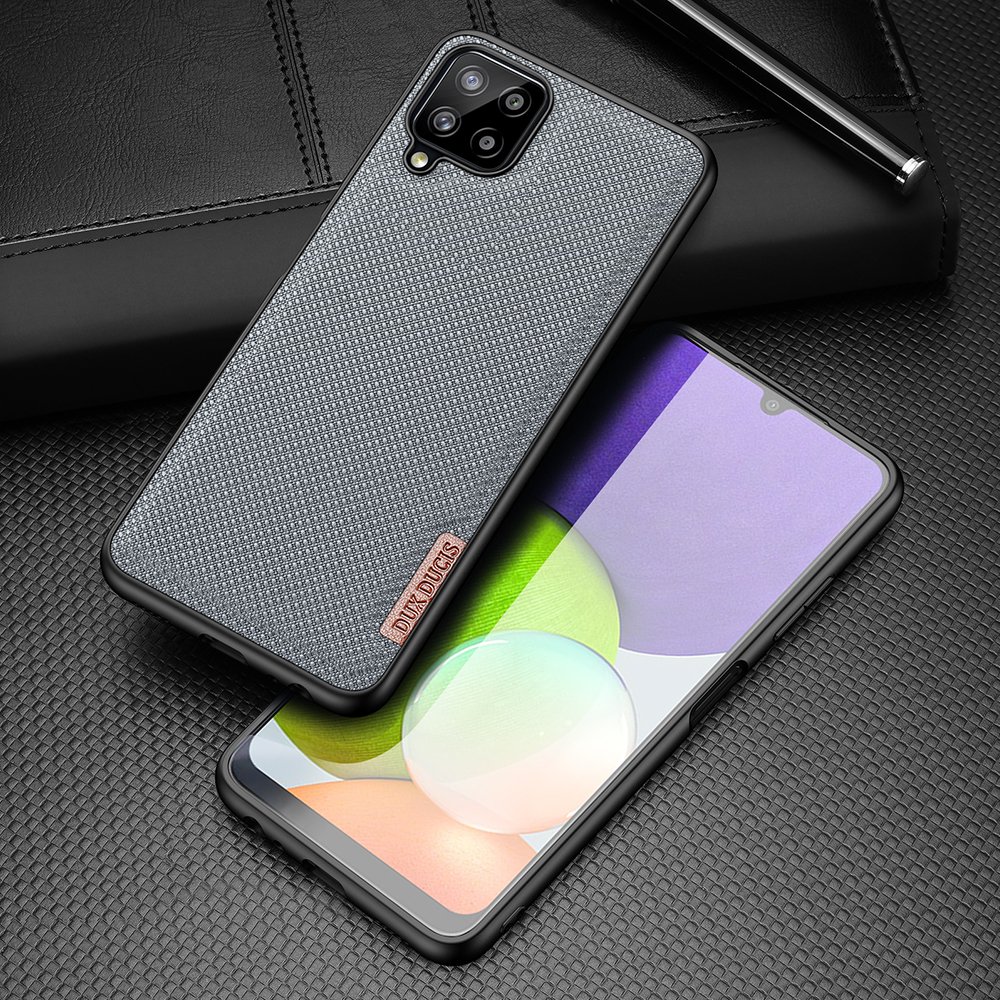 Dux Ducis Fino etui dækket med nylonmateriale til Samsung Galaxy A22 4G grå