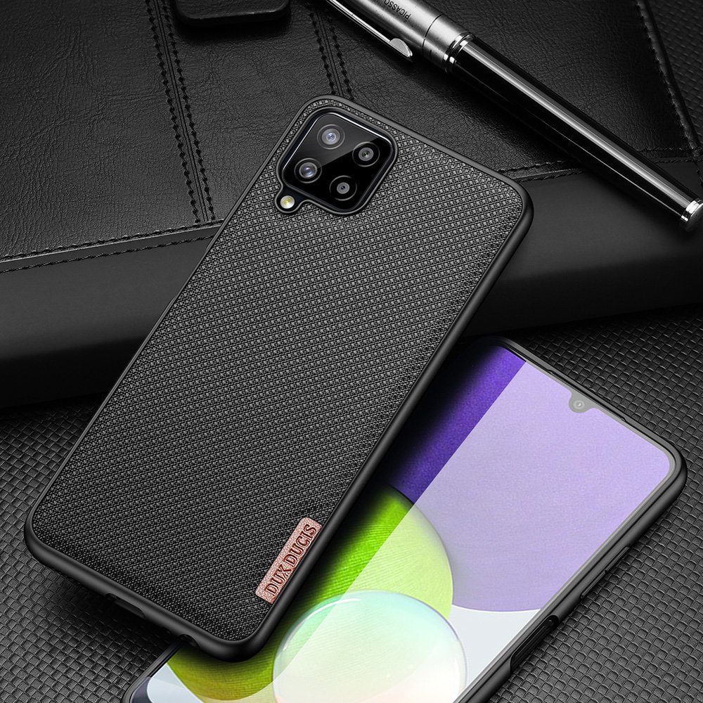 Dux Ducis Fino etui dækket med nylonmateriale til Samsung Galaxy A22 4G grøn