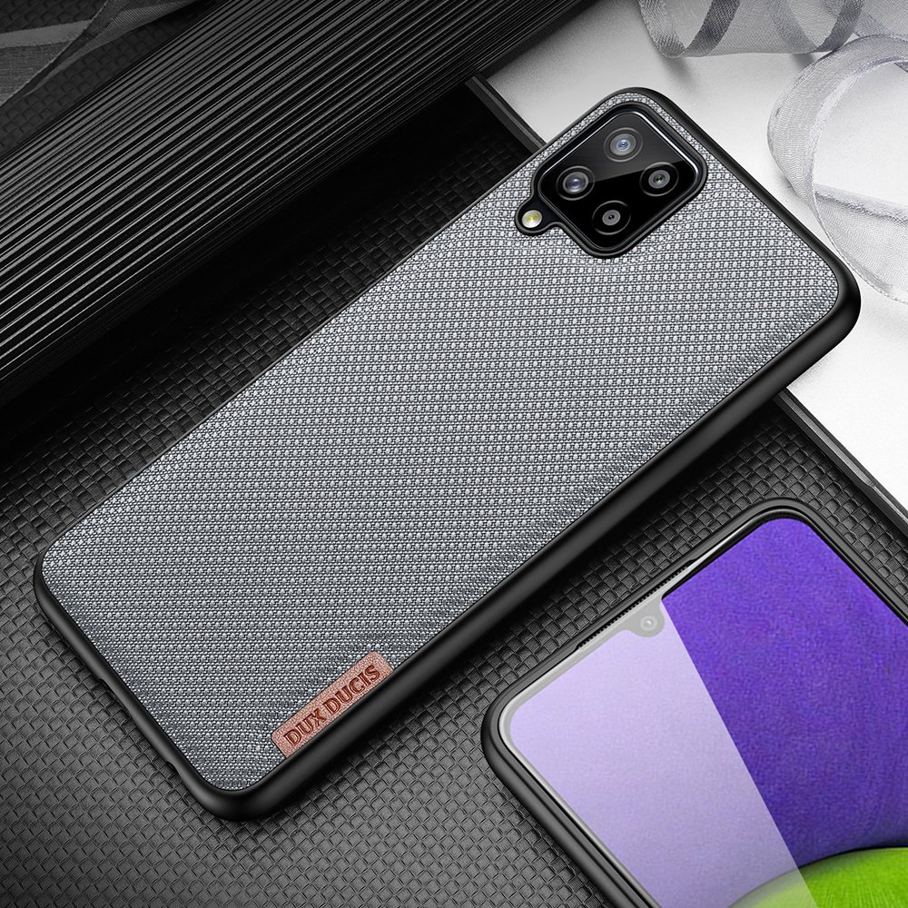 Dux Ducis Fino etui dækket med nylonmateriale til Samsung Galaxy A22 4G grøn