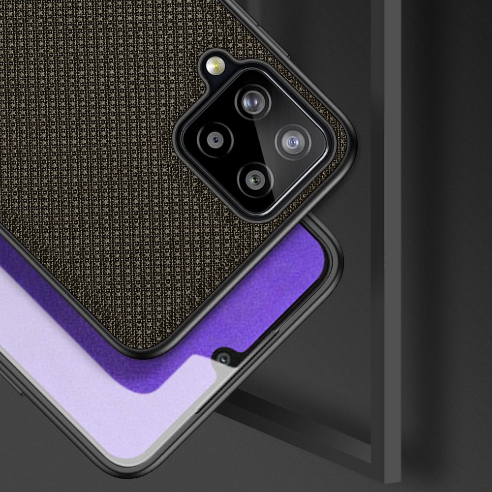 Dux Ducis Fino etui dækket med nylonmateriale til Samsung Galaxy A22 4G grøn