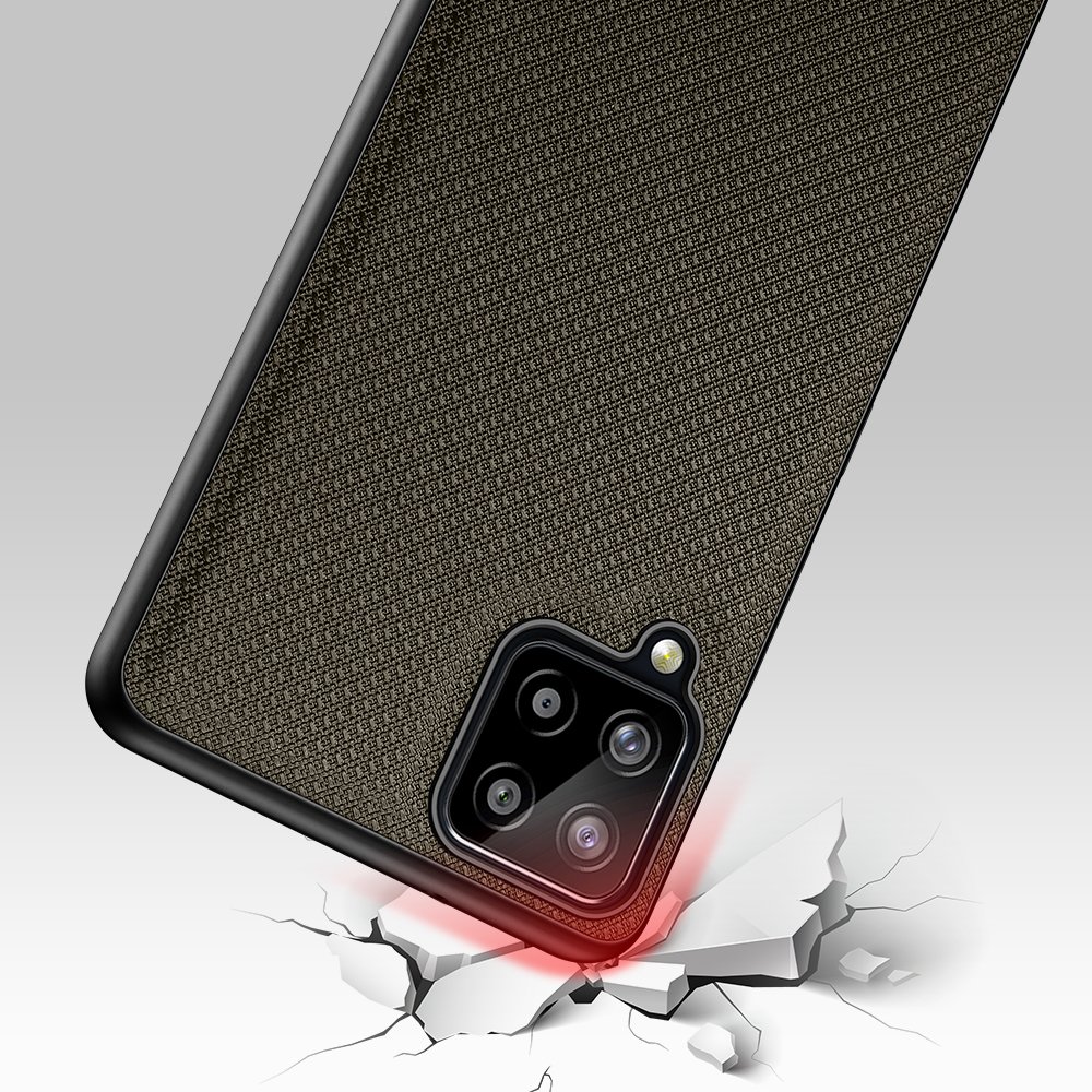 Dux Ducis Fino etui dækket med nylonmateriale til Samsung Galaxy A22 4G grøn
