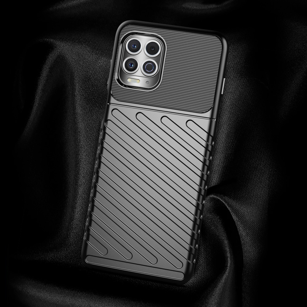 Thunder Case Flexible Tough Rugged Cover TPU Case til Motorola Moto G100 / Edge S sort