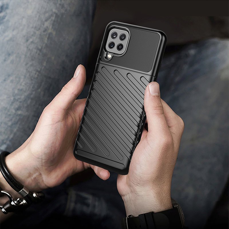 Thunder Case Flexible Tough Rugged Cover TPU Case til Samsung Galaxy A22 4G blå
