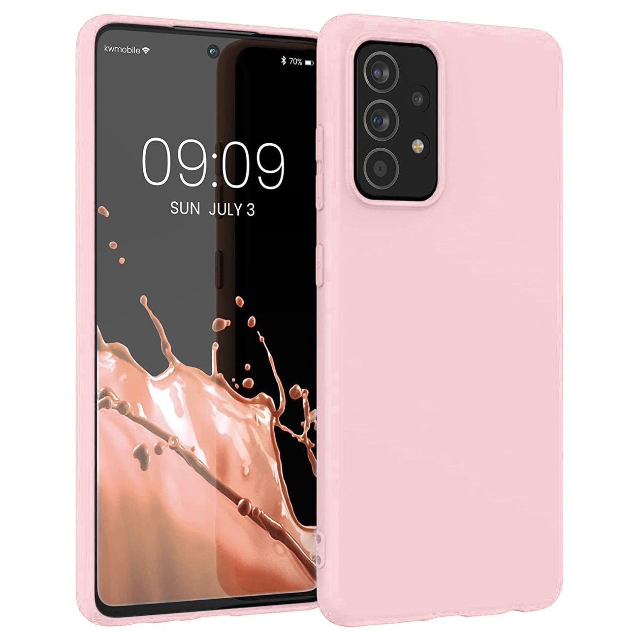 Silikonfodral Mjukt flexibelt gummiskydd för Samsung Galaxy A22 4G rosa