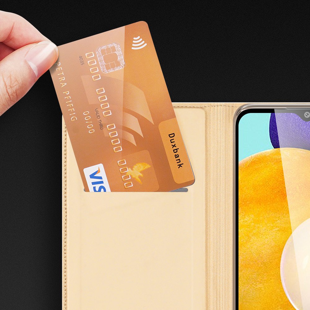 Dux Ducis Skin Pro Bookcase-etui til Samsung Galaxy A03s gylden