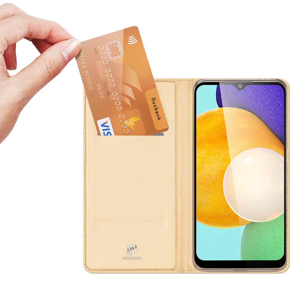 Dux Ducis Skin Pro Bookcase-etui til Samsung Galaxy A03s gylden