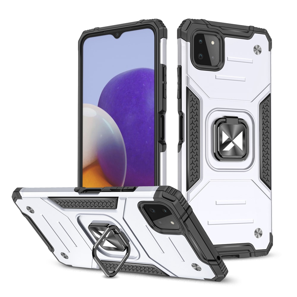 Wozinsky Ring Armor Case Kickstand Tough Rugged Cover för Samsung Galaxy A22 4G silver