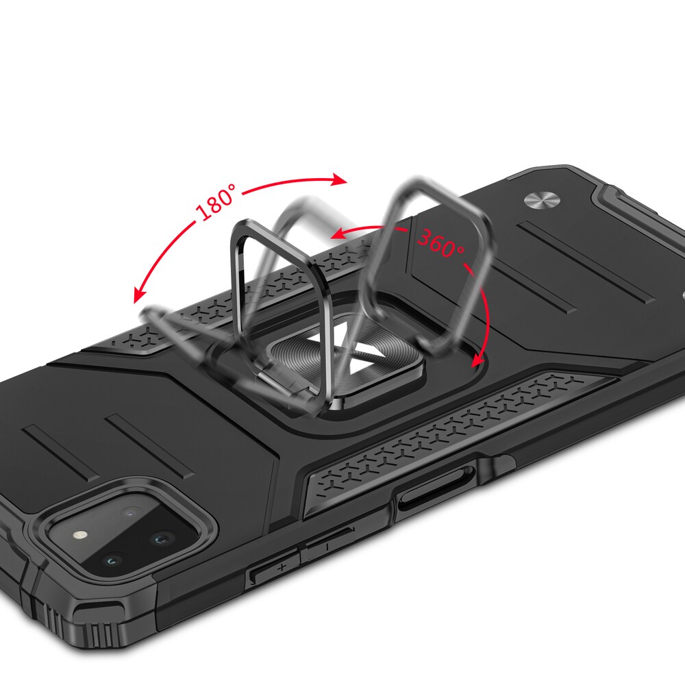 Wozinsky Ring Armor Case Kickstand Tough Rugged Cover för Samsung Galaxy A22 4G röd