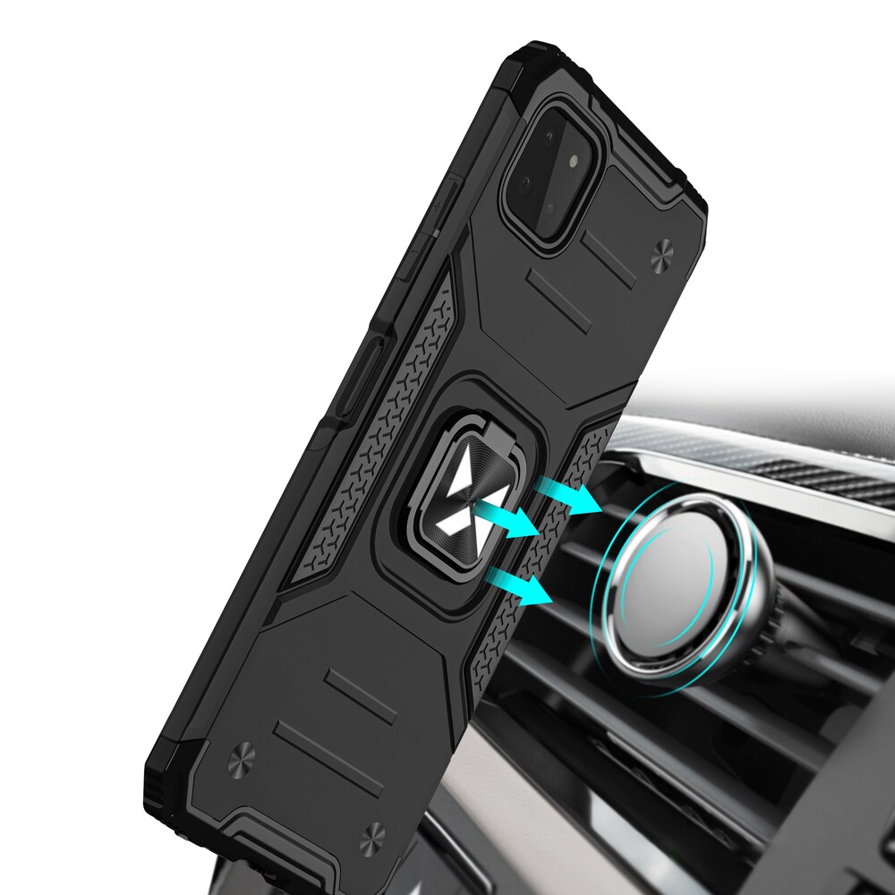 Wozinsky Ring Armor Case Kickstand Tough Rugged Cover för Samsung Galaxy A22 4G blå