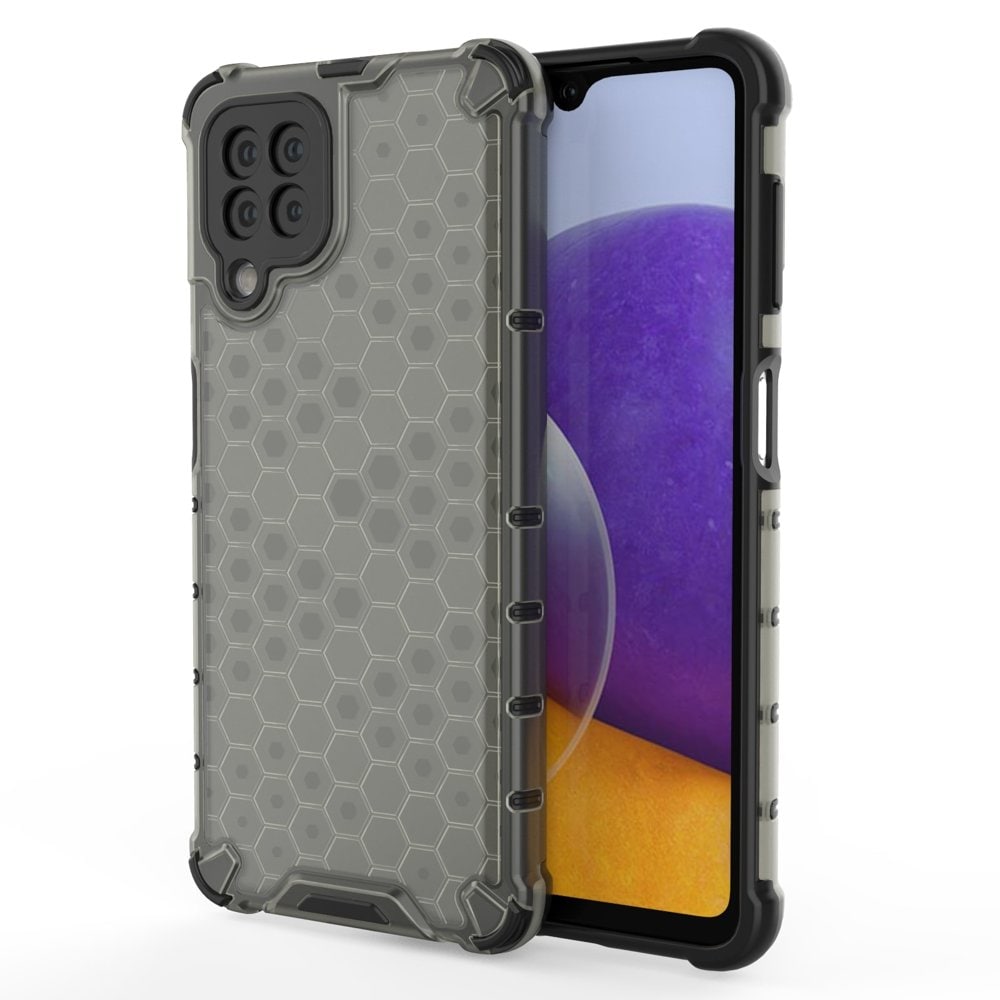Honeycomb Case pansarskydd med TPU Bumper för Samsung Galaxy A22 4G svart