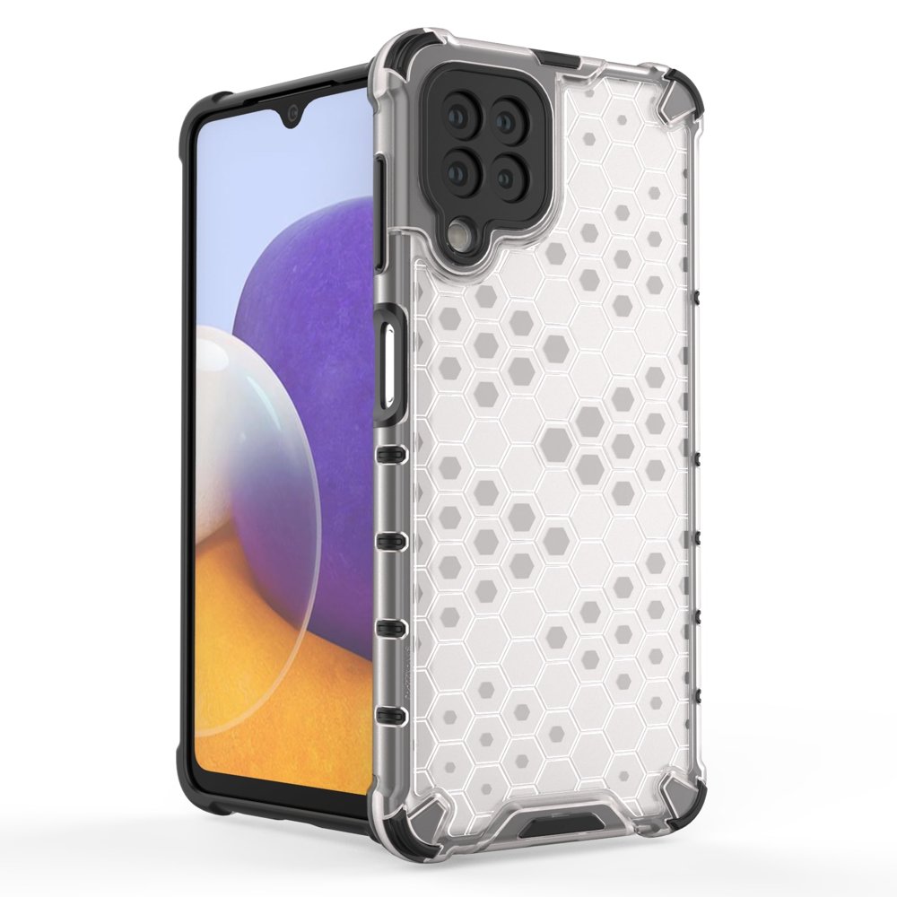 Honeycomb Case pansarskydd med TPU Bumper för Samsung Galaxy A22 4G svart