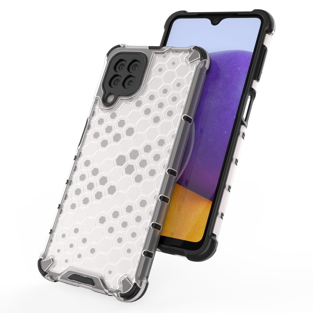 Honeycomb Case pansarskydd med TPU Bumper för Samsung Galaxy A22 4G svart