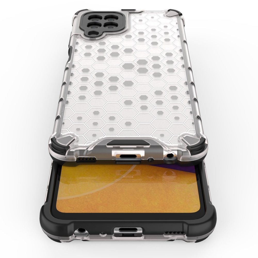 Honeycomb Case pansarskydd med TPU Bumper för Samsung Galaxy A22 4G svart