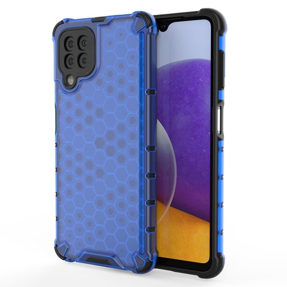 Honeycomb Case pansarskydd med TPU Bumper för Samsung Galaxy A22 4G blå